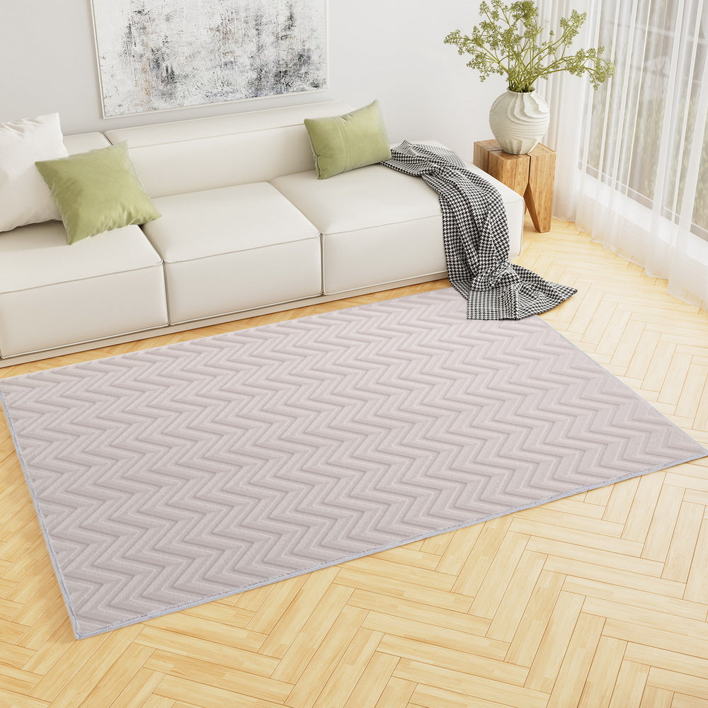 Artiss Floor Rugs 160x230cm Washable Area Mat Large Carpet Microfiber Ripple - Cosy Abode