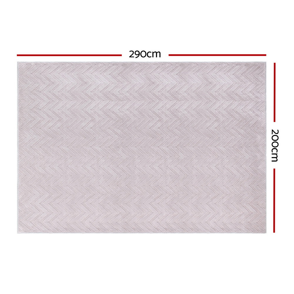 Artiss Floor Rugs 200x290cm Washable Area Mat Large Carpet Microfiber Ripple - Cosy Abode