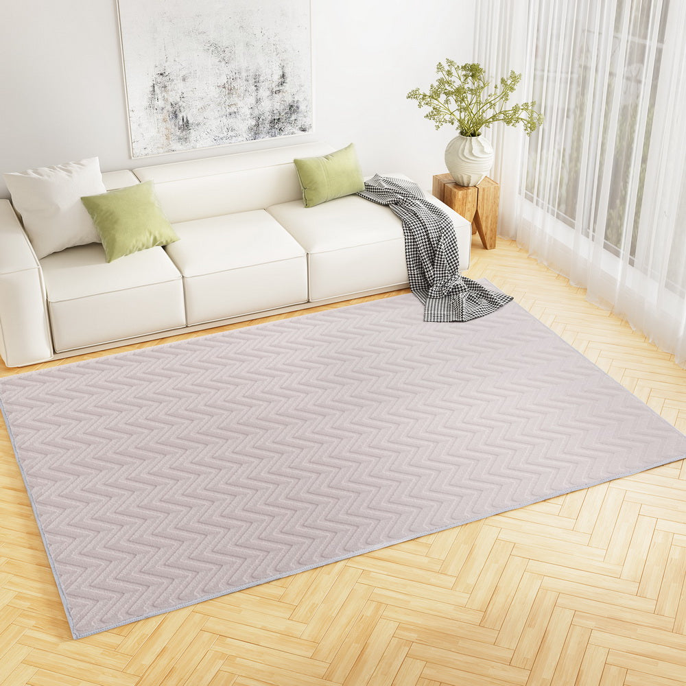 Artiss Floor Rugs 200x290cm Washable Area Mat Large Carpet Microfiber Ripple - Cosy Abode