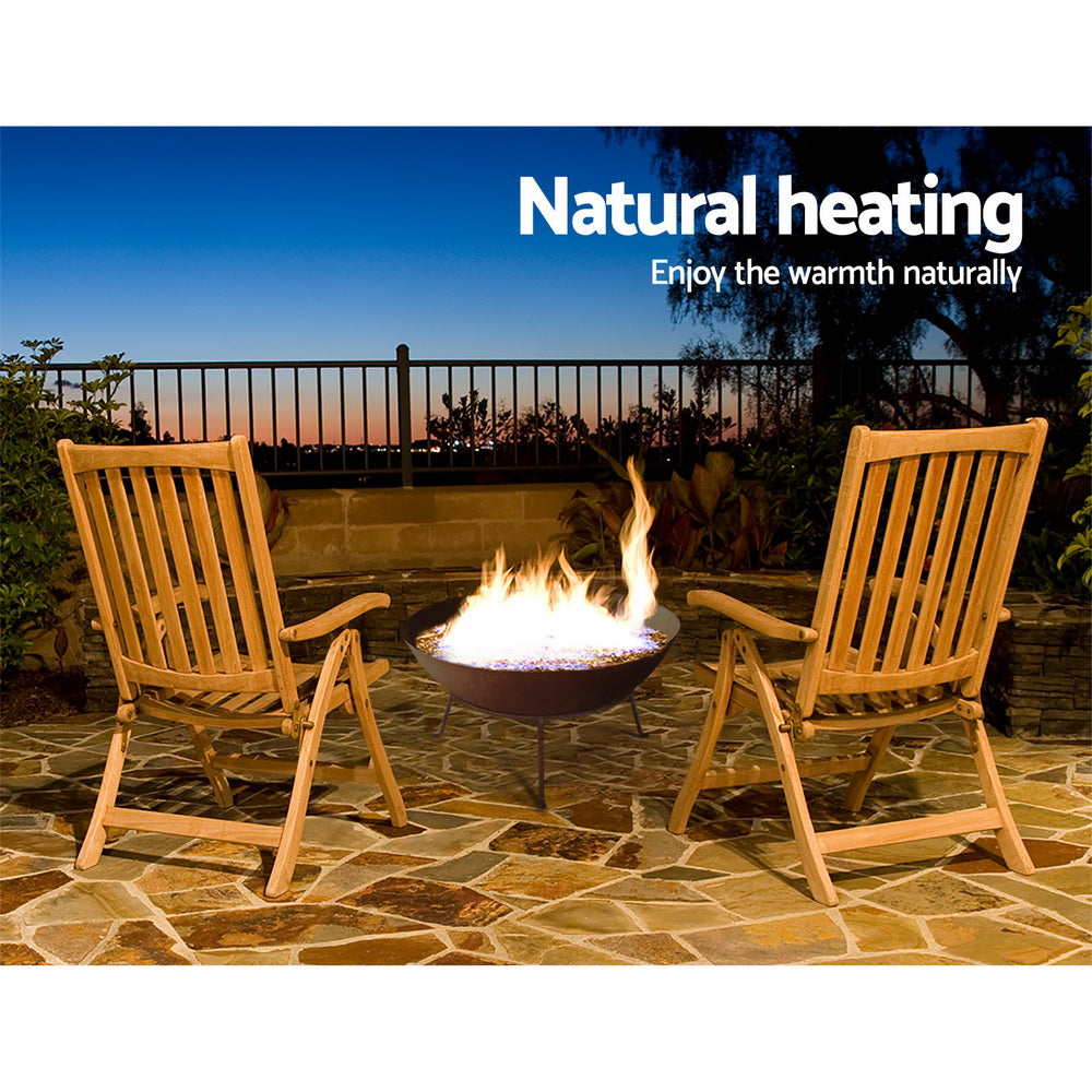 Grillz Fire Pit Cast Iron Rustic 70cm - Cosy Abode