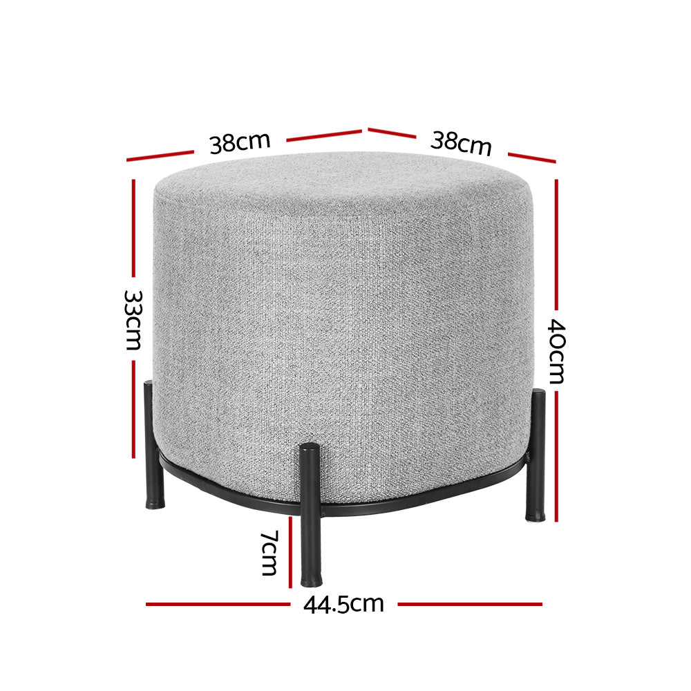Artiss Ottoman Foot Stool Square Linen Grey - Cosy Abode