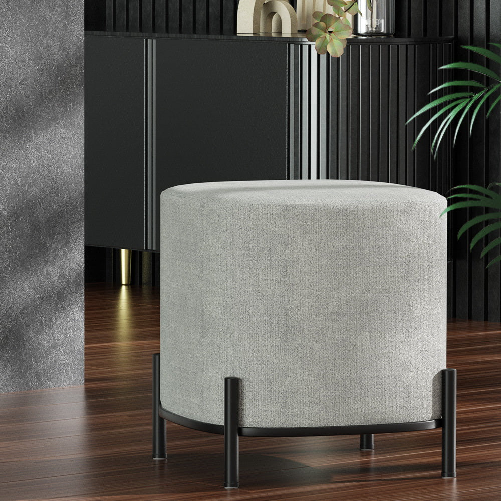 Artiss Ottoman Foot Stool Square Linen Grey - Cosy Abode