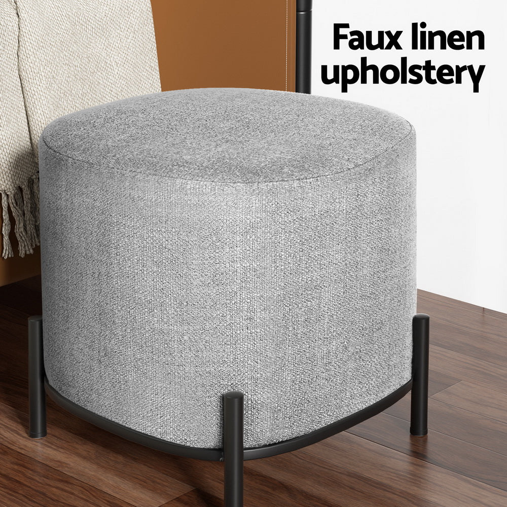 Artiss Ottoman Foot Stool Square Linen Grey - Cosy Abode