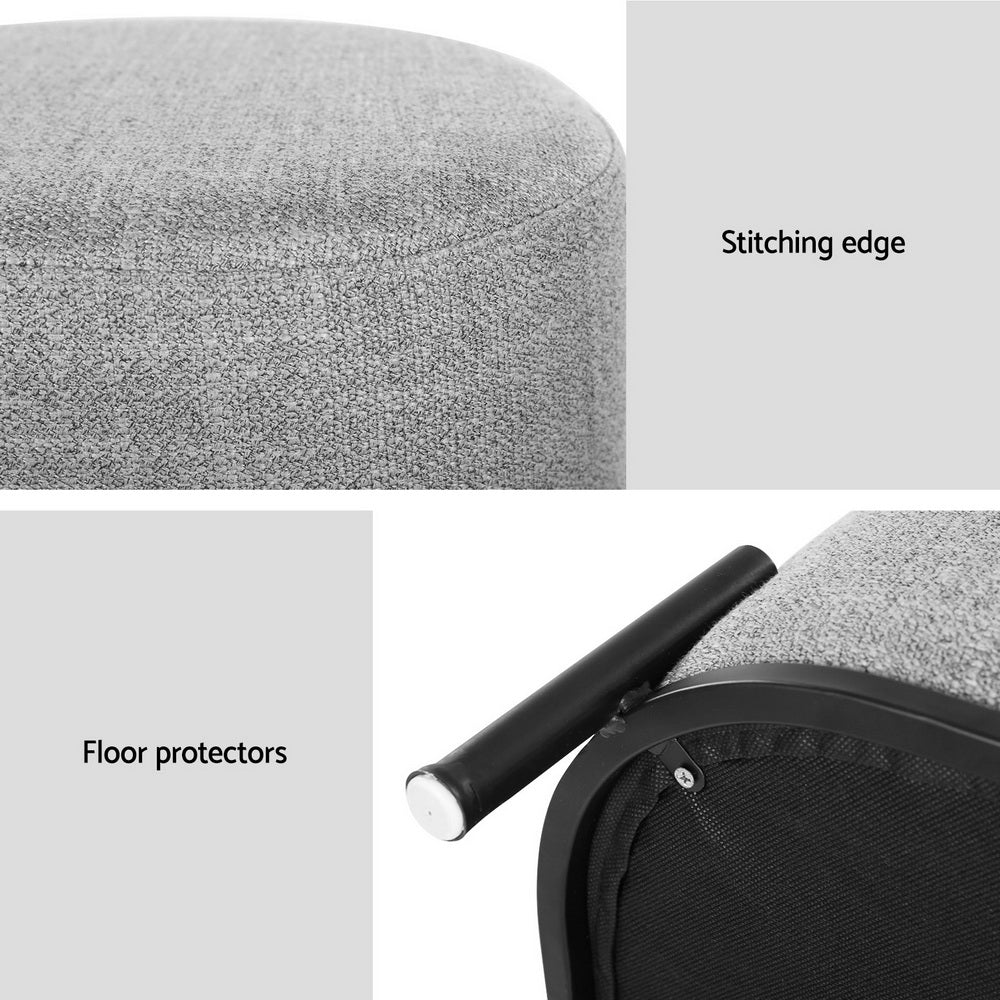 Artiss Ottoman Foot Stool Square Linen Grey - Cosy Abode