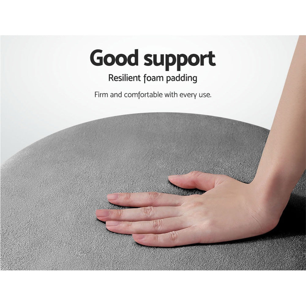 Artiss Ottoman Foot Stool Round Velvet Charcoal - Cosy Abode