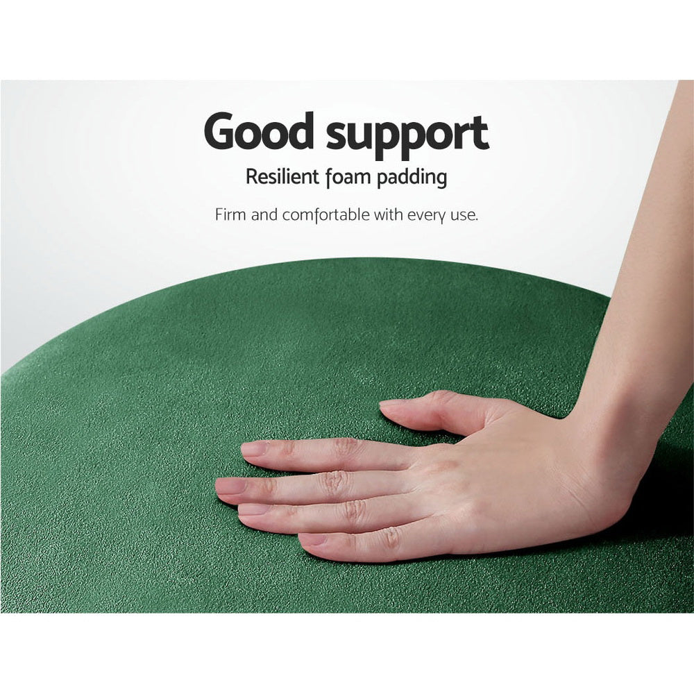 Artiss Ottoman Foot Stool Round Velvet Green - Cosy Abode