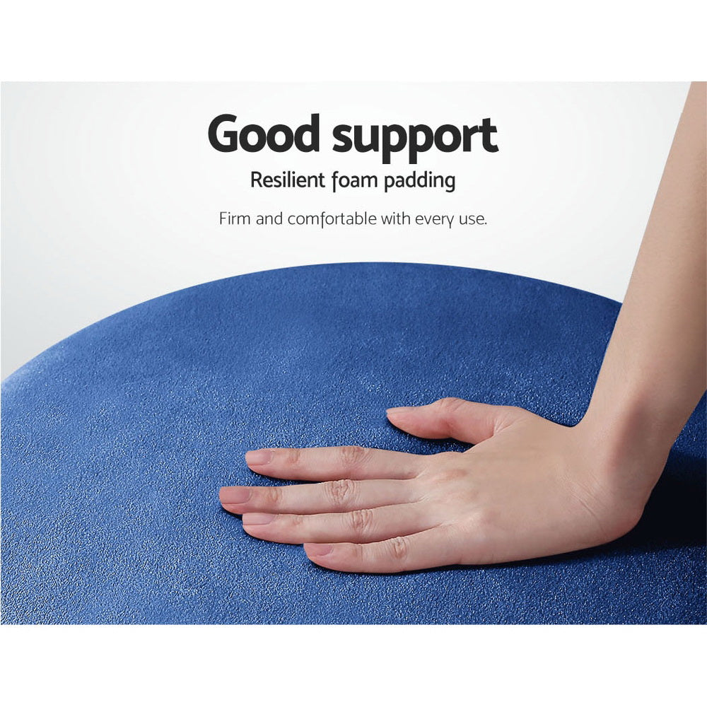 Artiss Ottoman Foot Stool Round Velvet Navy - Cosy Abode