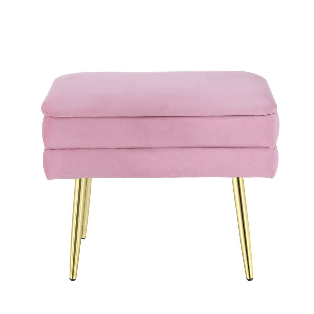 Artiss Ottoman Storage Foot Stool Velvet Pink - Cosy Abode