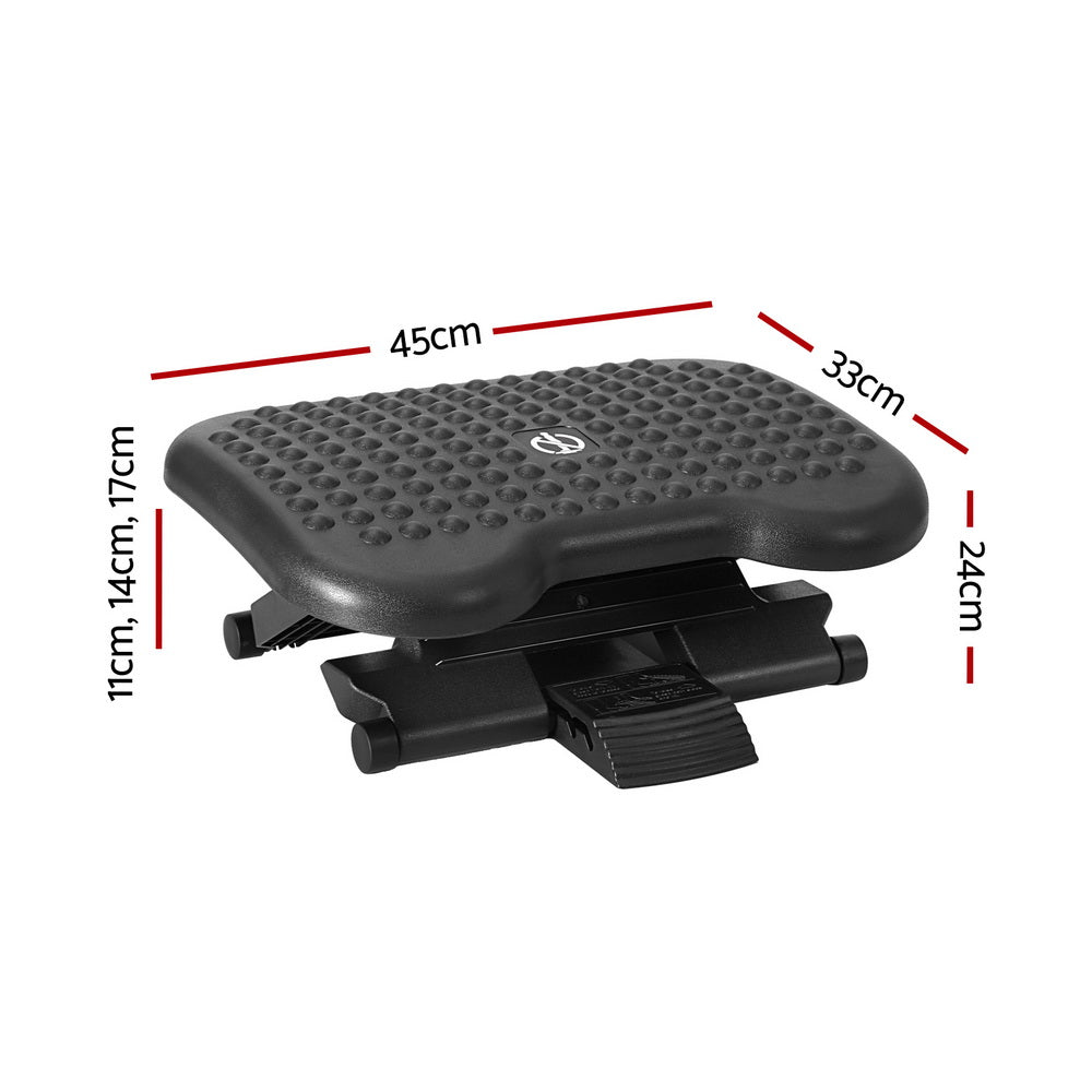 Artiss Foot Rest Stool Office Under Desk Angle Adjustable Footrest Massage Black - Cosy Abode