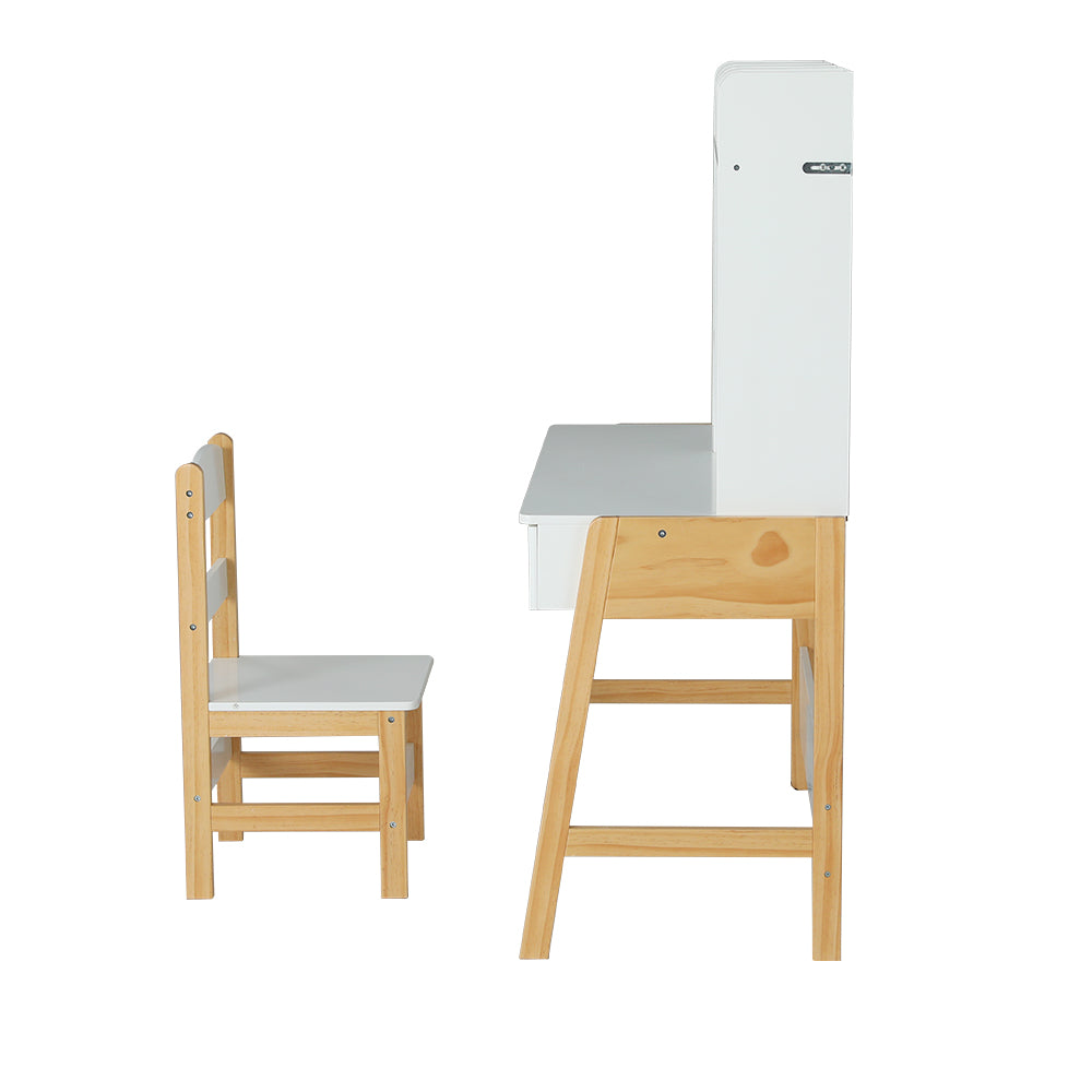 Keezi 2PCS Kids Table and Chairs Set Study Activity Toys Storage Desk Drawer - Cosy Abode