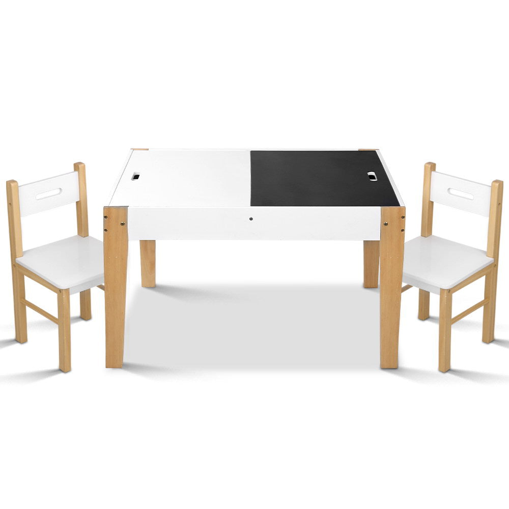 Keezi Kids Table Chair Set Children Storage Study Desk Toy Play Game Chalkboard - Cosy Abode