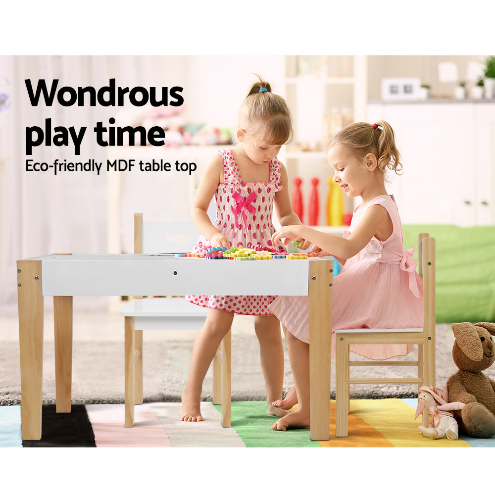 Keezi Kids Table Chair Set Children Storage Study Desk Toy Play Game Chalkboard - Cosy Abode