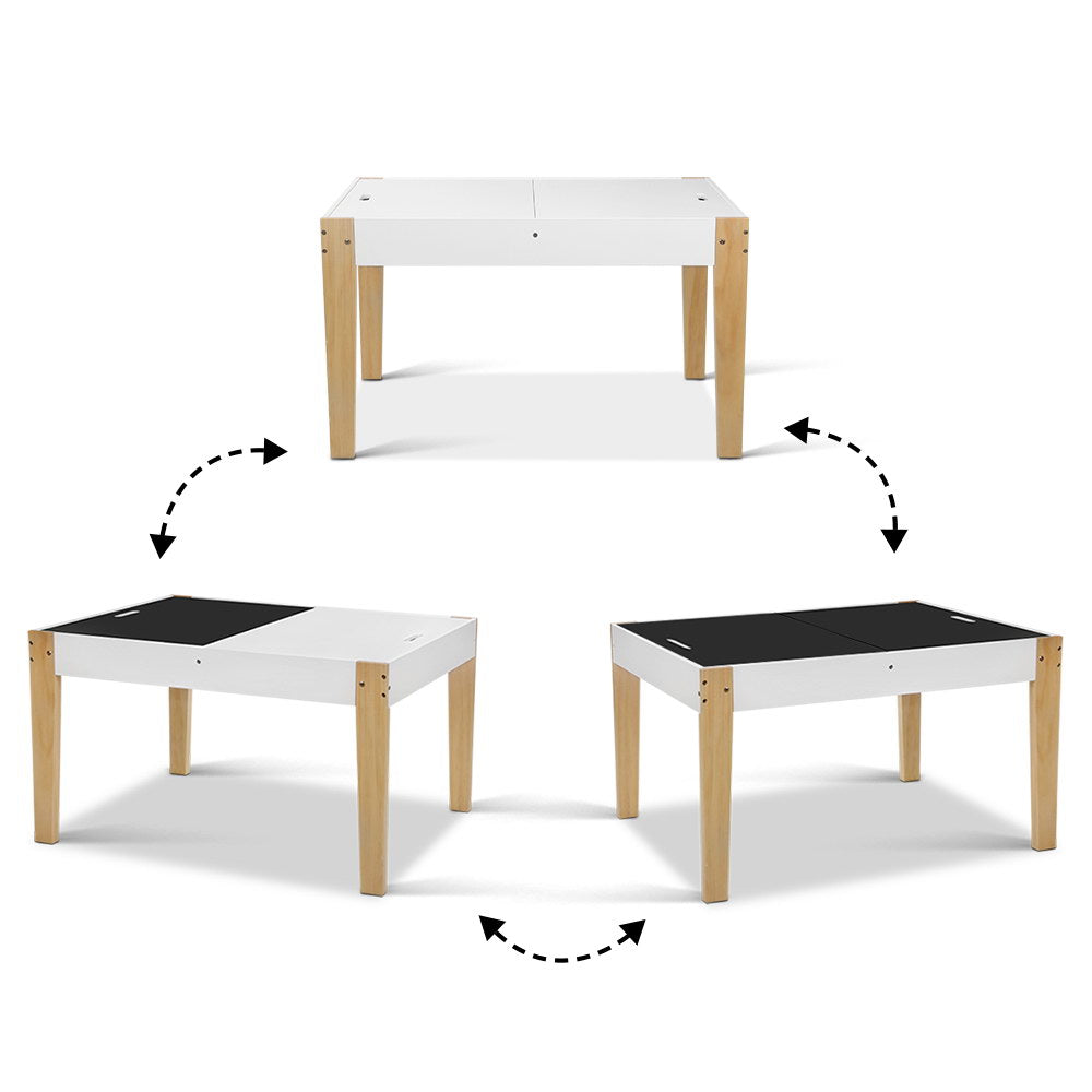 Keezi Kids Table Chair Set Children Storage Study Desk Toy Play Game Chalkboard - Cosy Abode
