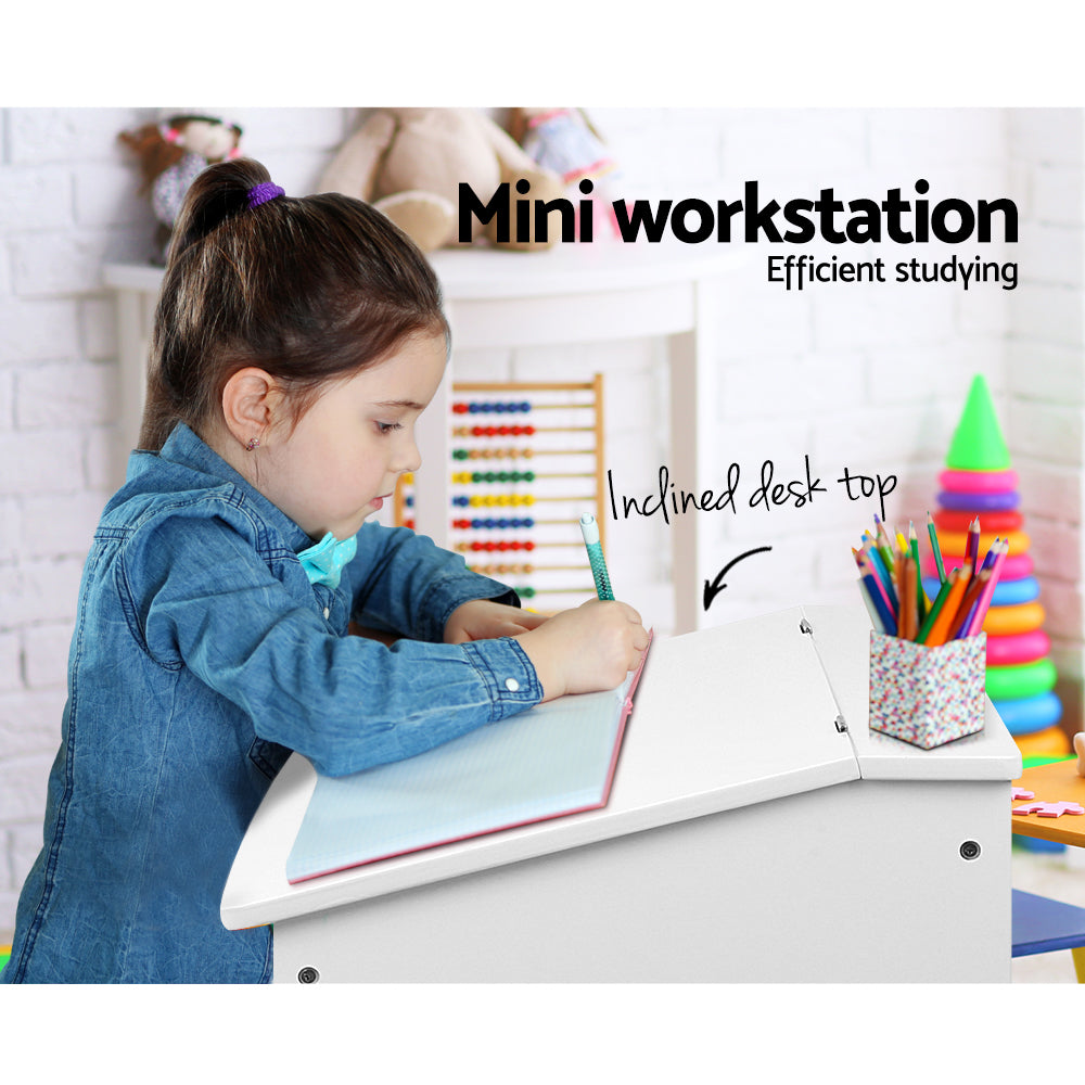 Keezi 2PCS Kids Table and Chairs Set Activity Children Playing Toys Study Desk - Cosy Abode