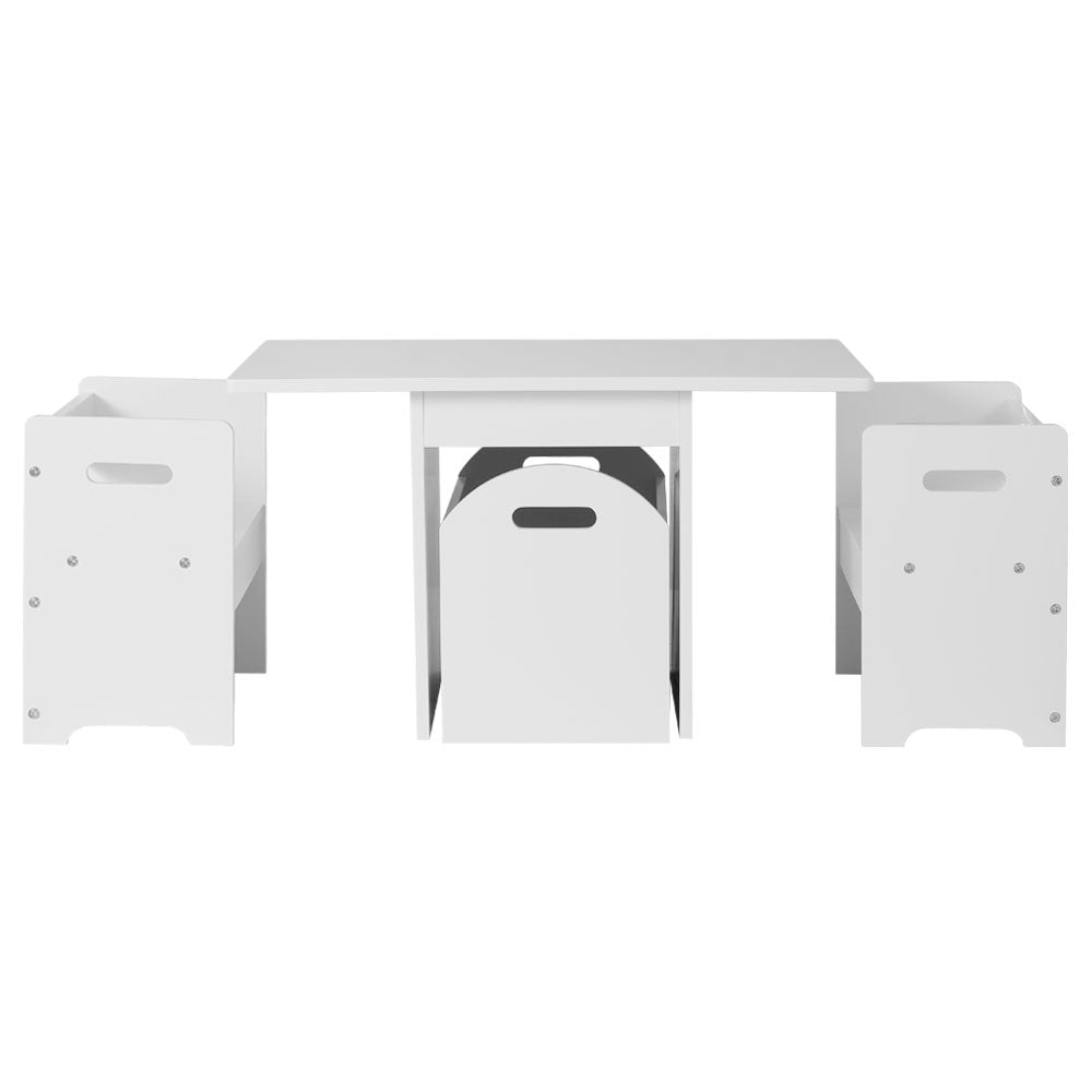 Keezi 3PCS Kids Table and Chairs Set Storage Toys Play Activity Desk - Cosy Abode