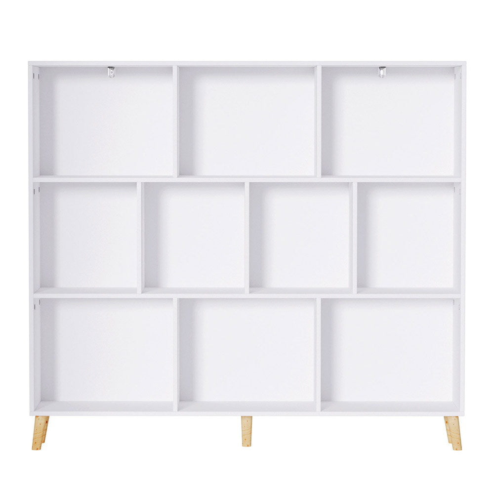 Artiss Bookshelf 3 Tiers 10 Cubes - CORA White - Cosy Abode