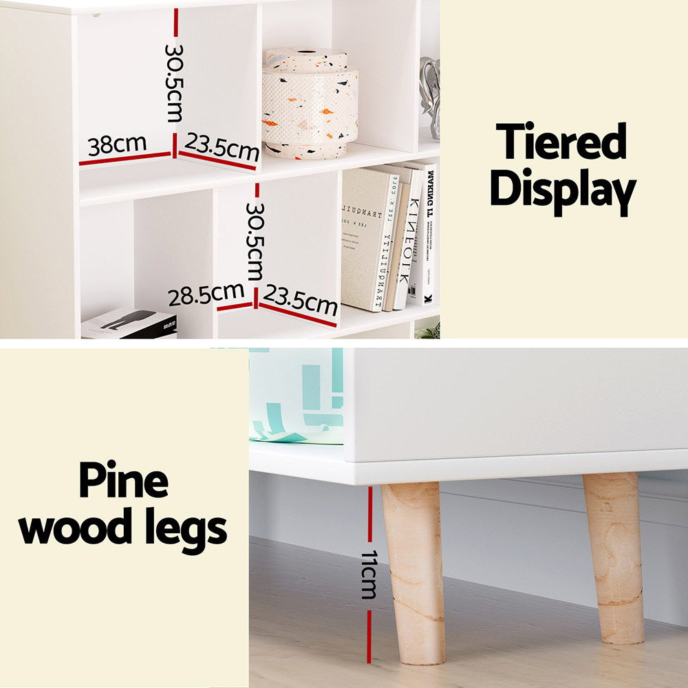 Artiss Bookshelf 3 Tiers 10 Cubes - CORA White - Cosy Abode