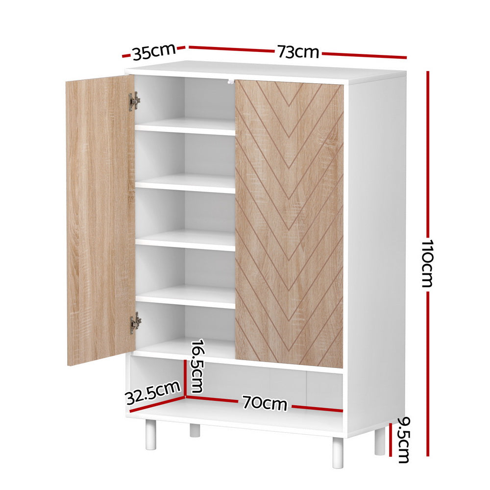Artiss Shoe Rack Cabinet 24 Pairs 6-tier White - Cosy Abode