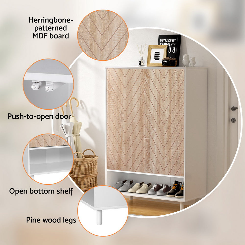 Artiss Shoe Rack Cabinet 24 Pairs 6-tier White - Cosy Abode
