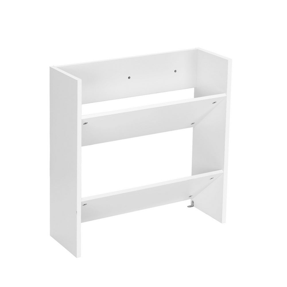 Artiss Shoe Rack 2-tier 12 Pairs Wall Mounted x2 - White - Cosy Abode