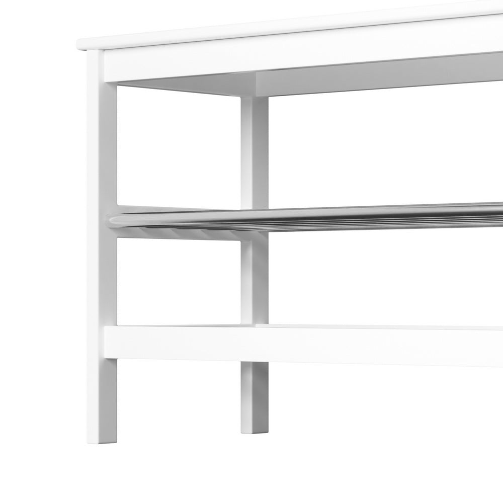 Artiss Shoe Rack Cabinet Bamboo Bench 10 Paris White - Cosy Abode