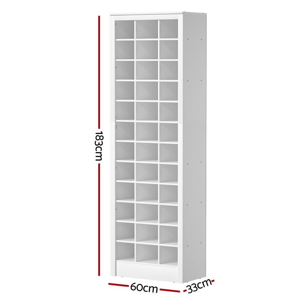 Artiss Shoe Rack 12-tier 36 Pairs Storage White - Cosy Abode