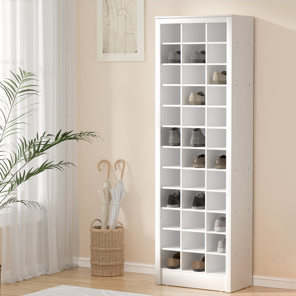 Artiss Shoe Rack 12-tier 36 Pairs Storage White - Cosy Abode