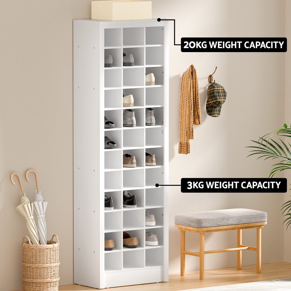 Artiss Shoe Rack 12-tier 36 Pairs Storage White - Cosy Abode