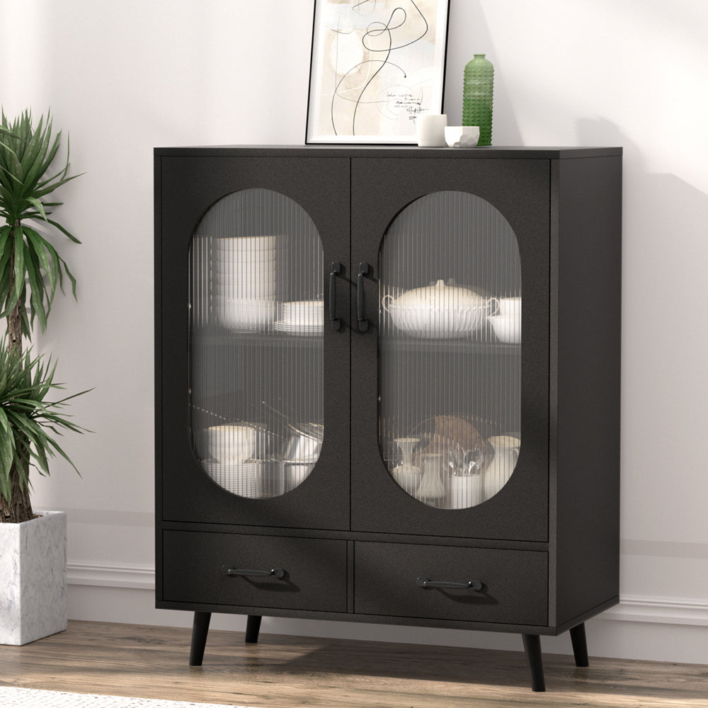 Artiss Buffet Sideboard Double Doors - Black - Cosy Abode