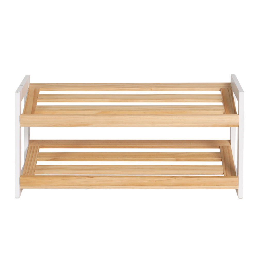 Artiss Shoe Rack 2 Tier 6 Pairs White Kara - Cosy Abode