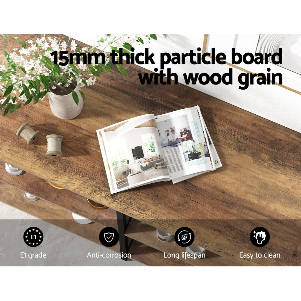 Artiss Console Table 120CM 3-tier Walnut Xiah - Cosy Abode