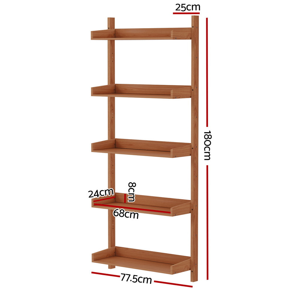 Artiss Bookshelf Floating Shelf CAPIZ Oak - Cosy Abode