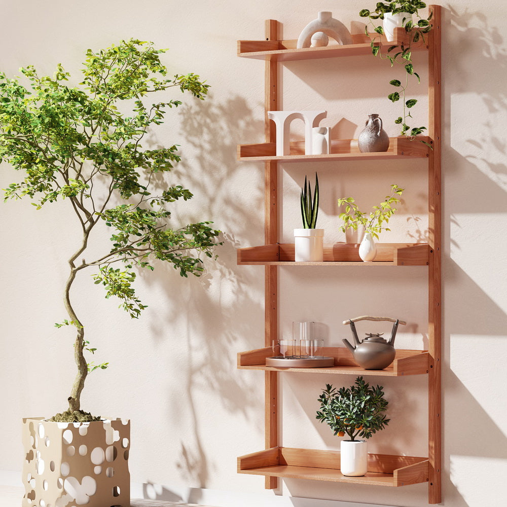 Artiss Bookshelf Floating Shelf CAPIZ Oak - Cosy Abode