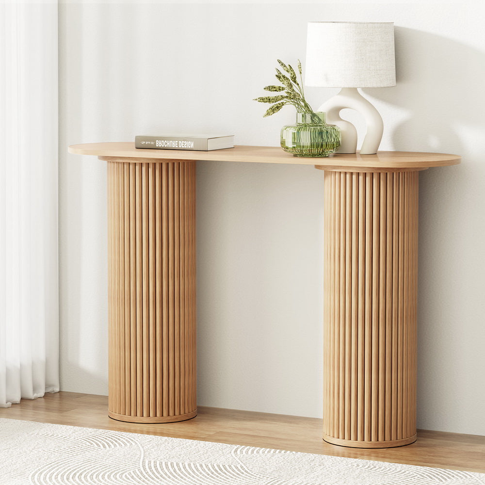 Artiss Console Table Oval 115CM Pine Blake - Cosy Abode