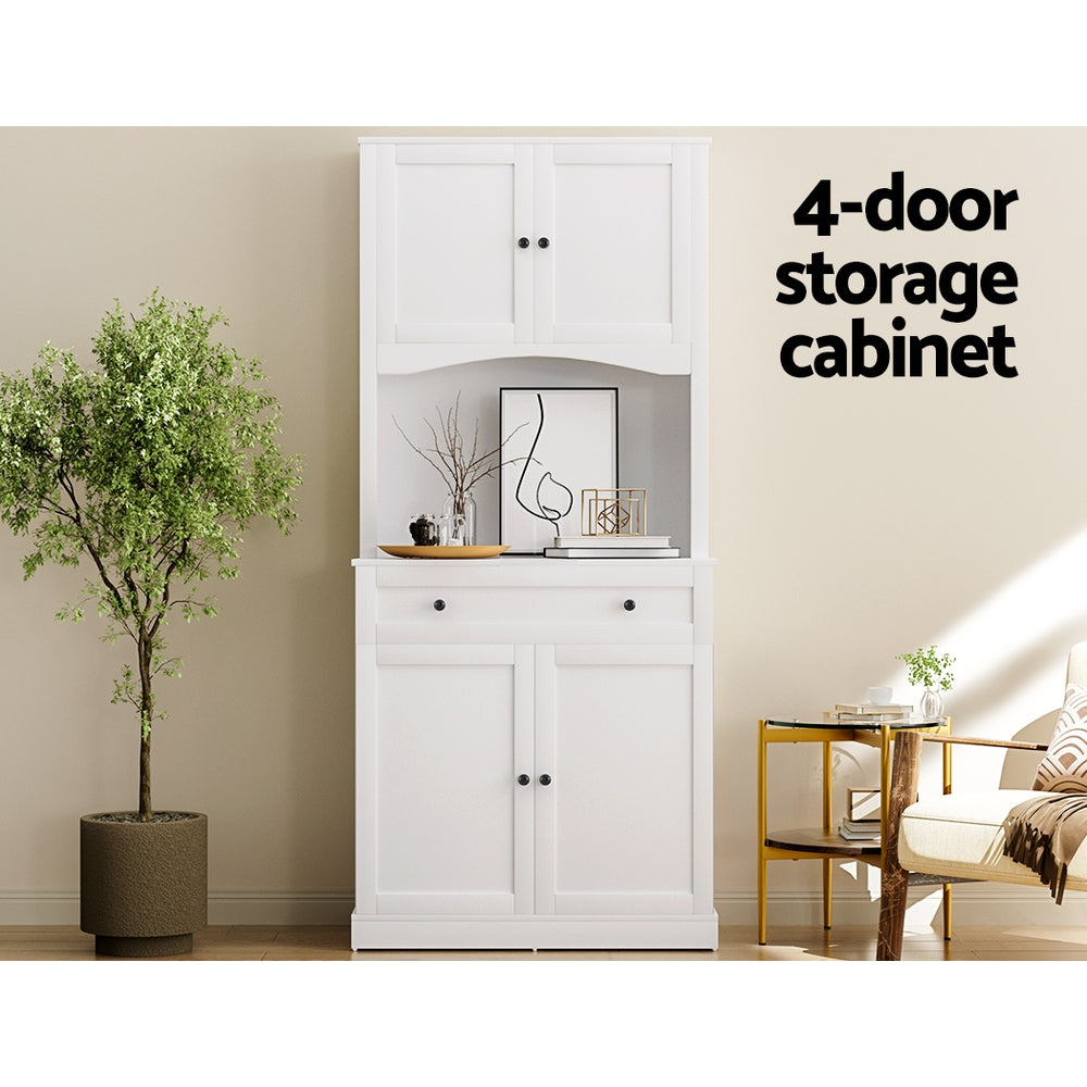 Artiss Buffet Sideboard Cabinet Cupboard Pantry Storage Shelves Hutch White - Cosy Abode