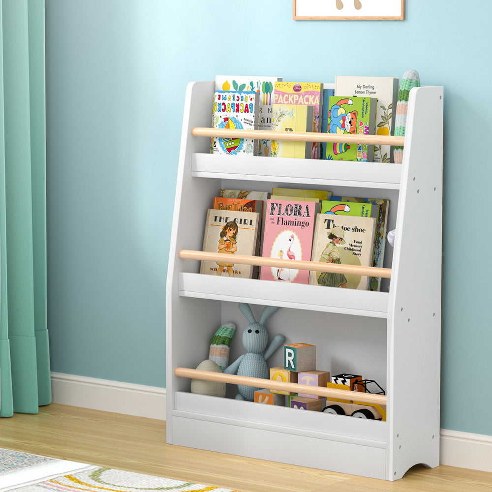 Keezi Kids Bookshelf 3 Tiers Storage Children Bookcase Organiser Display Shelf - Cosy Abode