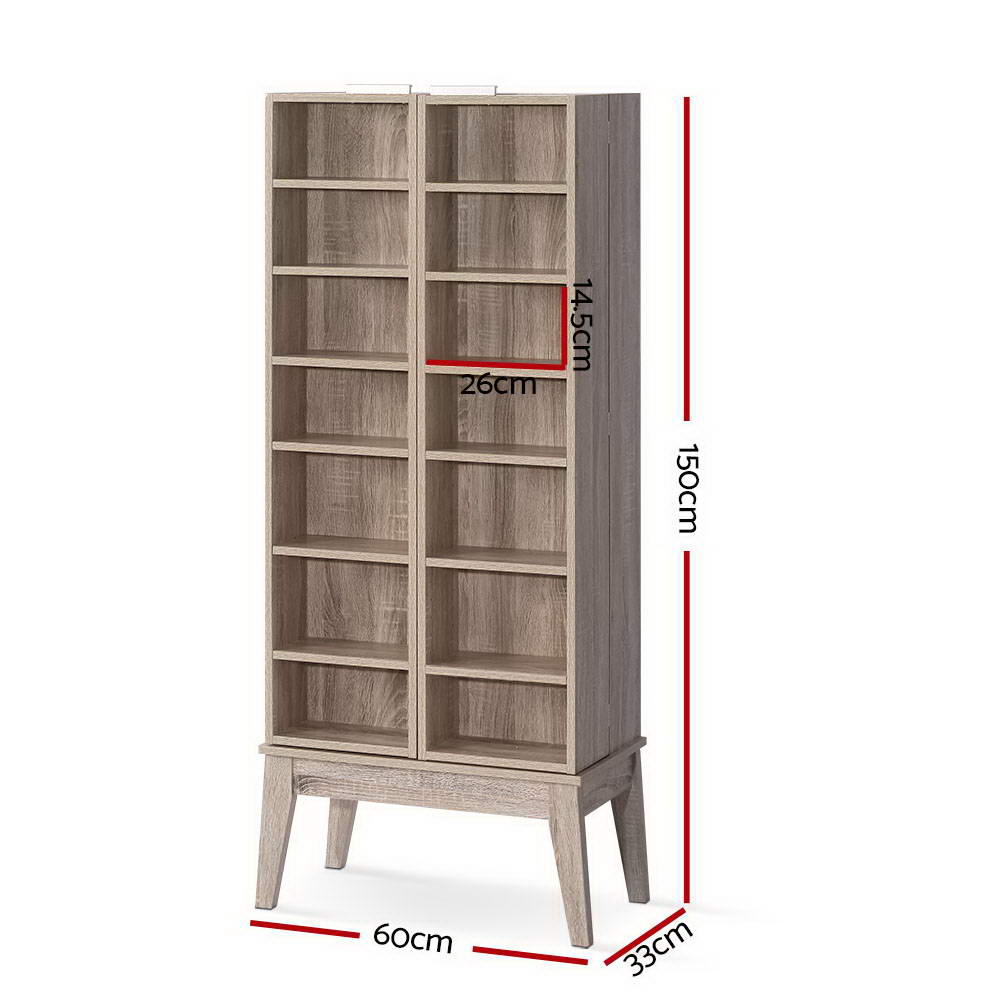 Artiss Bookshelf CD Storage Rack - BERG Oak - Cosy Abode