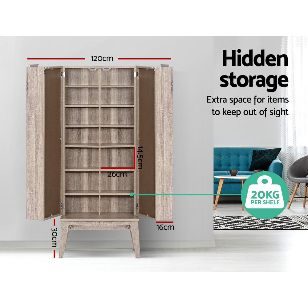 Artiss Bookshelf CD Storage Rack - BERG Oak - Cosy Abode