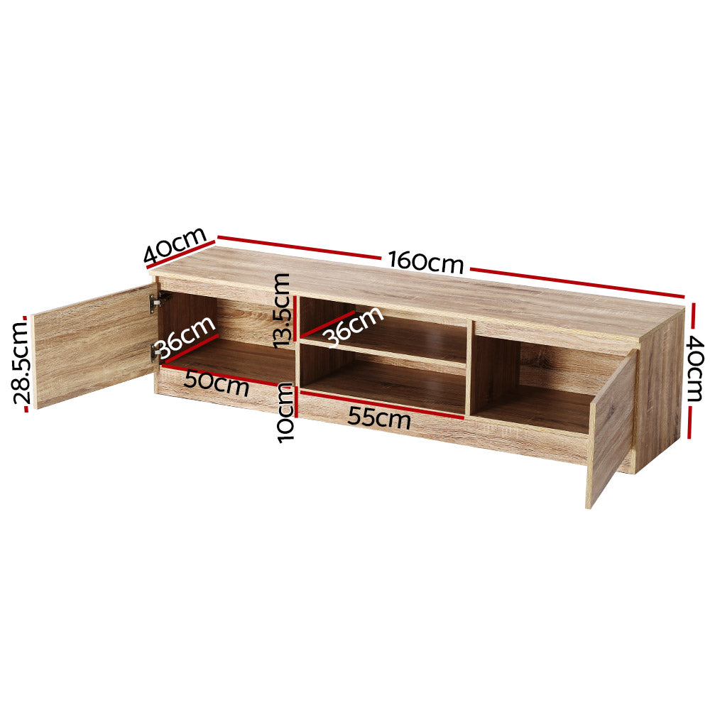 Artiss TV Cabinet Entertainment Unit 160cm Pine Charles - Cosy Abode