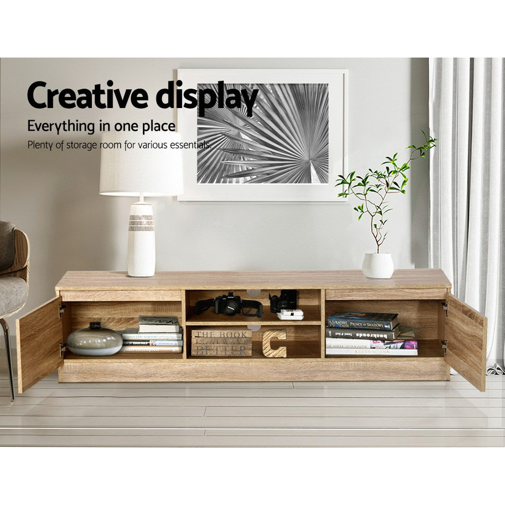 Artiss TV Cabinet Entertainment Unit 160cm Pine Charles - Cosy Abode