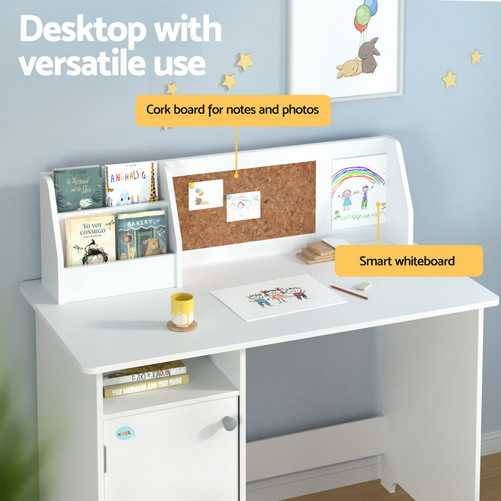 Keezi Kids Table and Chair Set Children Study Play Toys Desk w/ Cabinet Storage - Cosy Abode