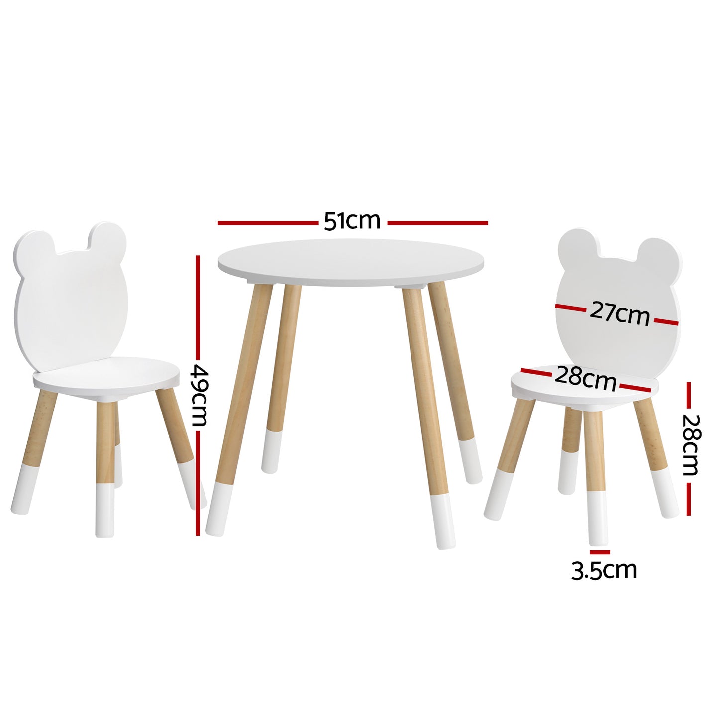 Keezi 3 Piece Kids Table and Chairs Set Activity Playing Study Children Desk - Cosy Abode