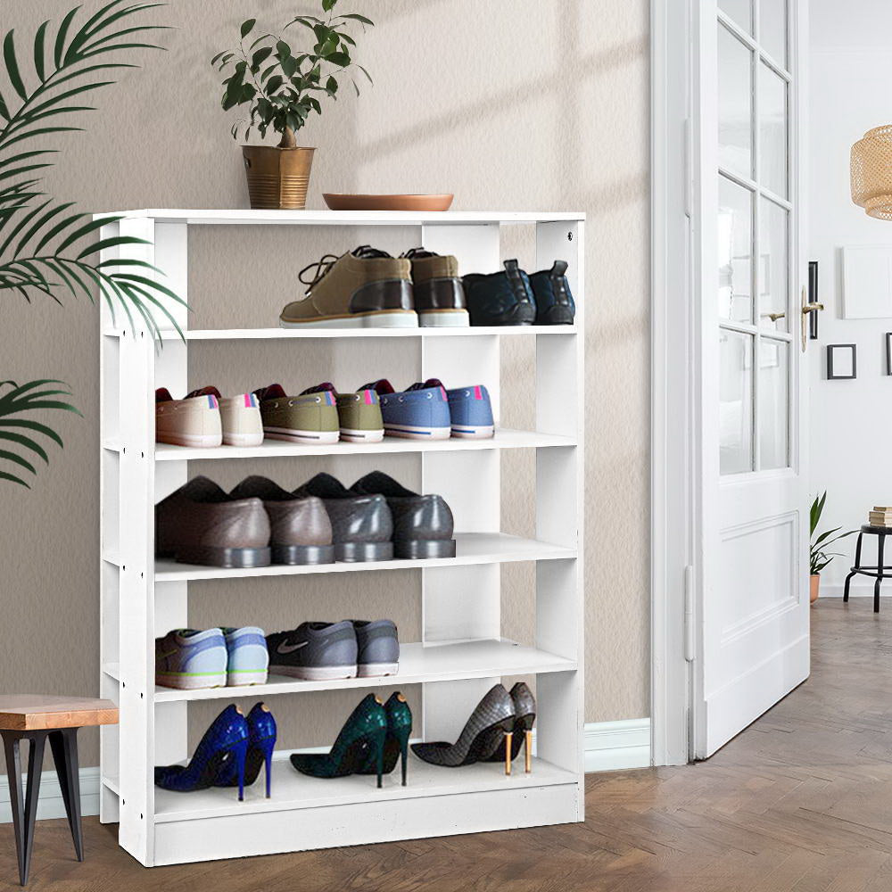 Artiss Shoe Rack 30 Pairs 6-Tier Shelf White - Cosy Abode