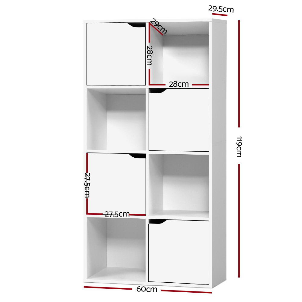 Artiss Bookshelf 8 Cube Shlef - DANA White - Cosy Abode