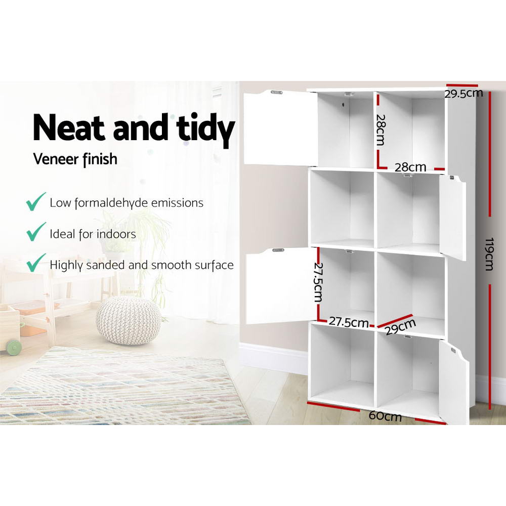 Artiss Bookshelf 8 Cube Shlef - DANA White - Cosy Abode