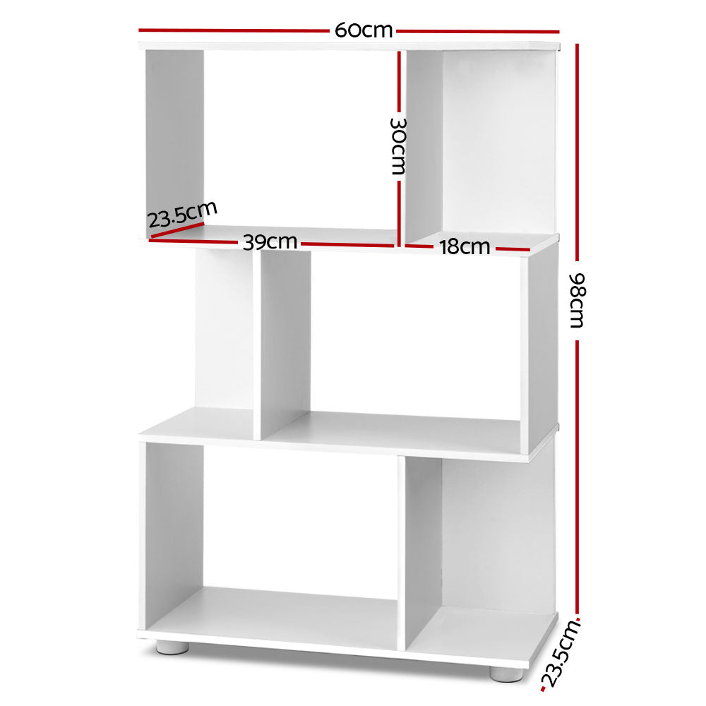 Artiss Bookshelf 3 Tiers - NINA White - Cosy Abode