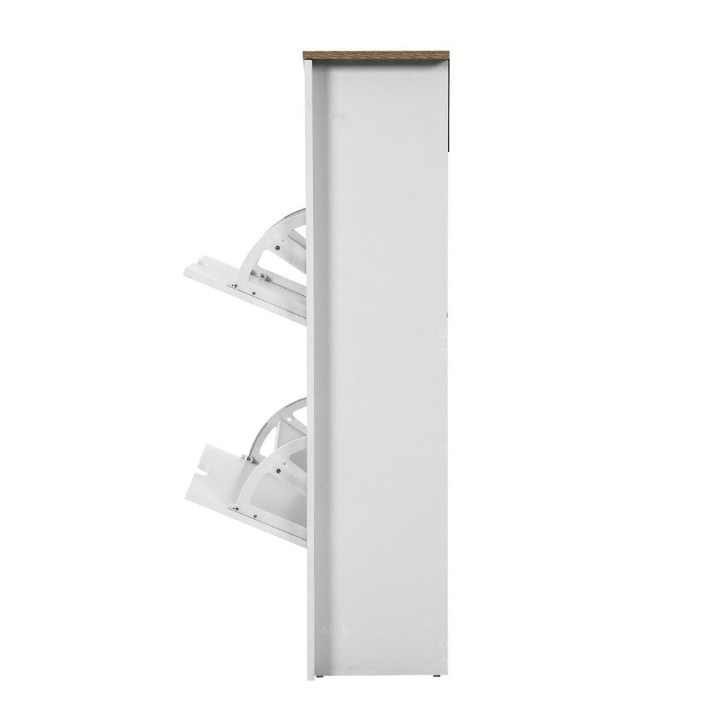 Artiss Shoe Rack Cabinet 16 Pairs White Ana - Cosy Abode