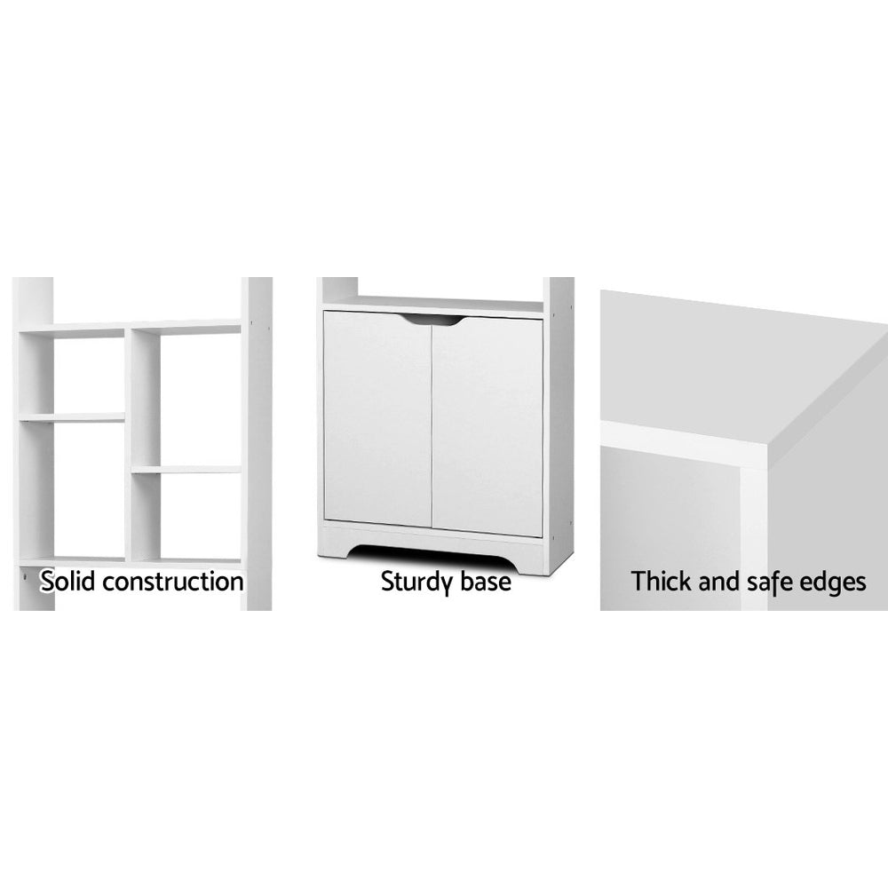 Artiss Bookshelf with Cabinet - GINA White - Cosy Abode