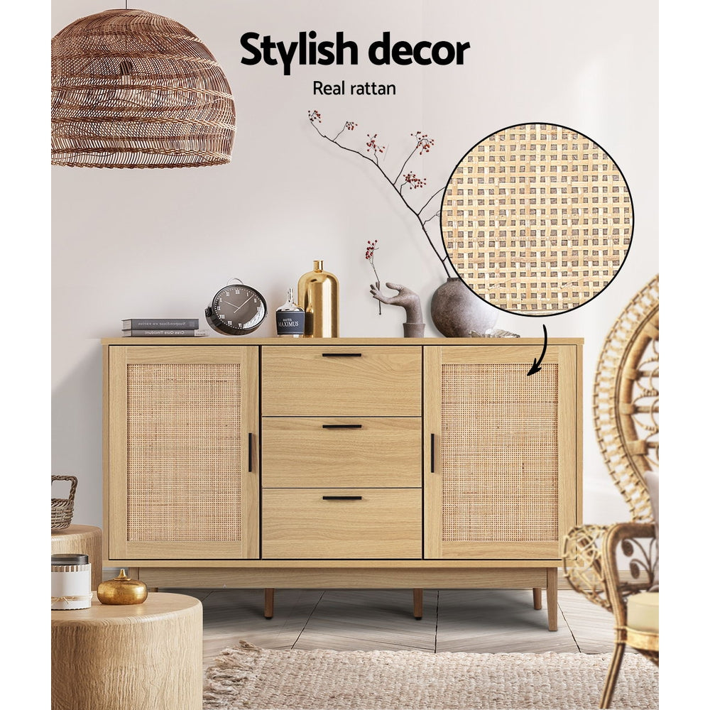 Artiss Rattan Buffet Sideboard - BRIONY Oak - Cosy Abode