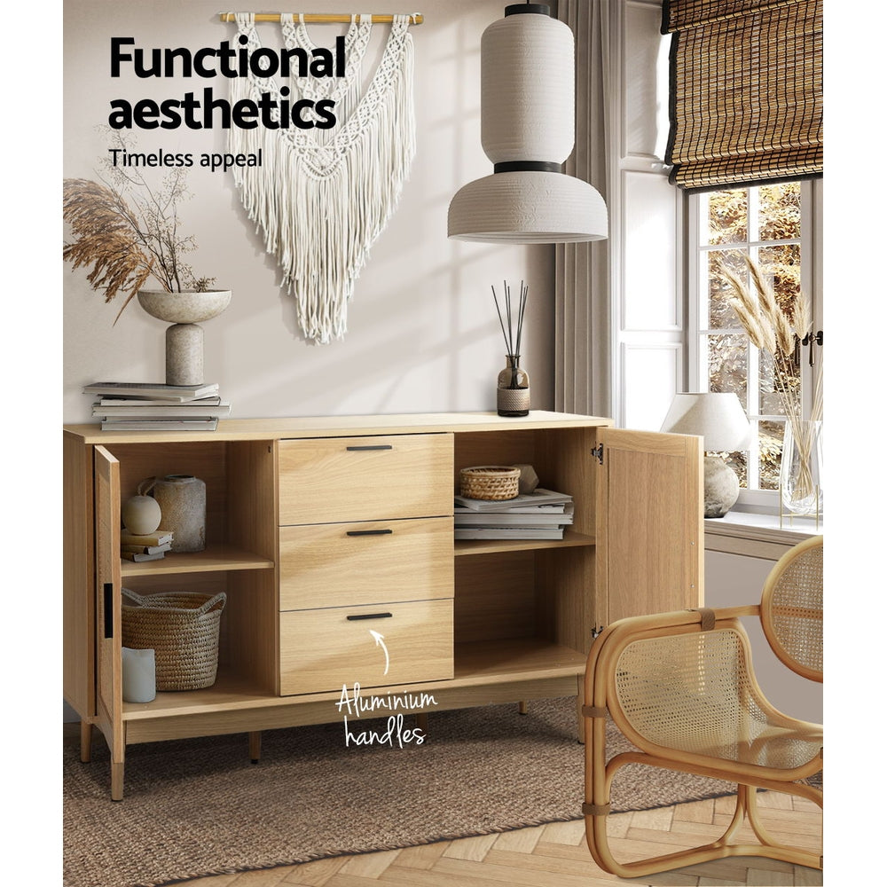 Artiss Rattan Buffet Sideboard - BRIONY Oak - Cosy Abode